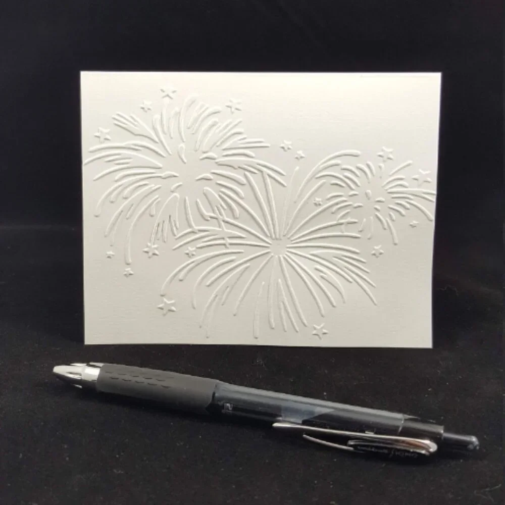 Fireworks & Stars Pack, Set of 6 (2 of each) , Embossed Note Cards &‎ Envelopes